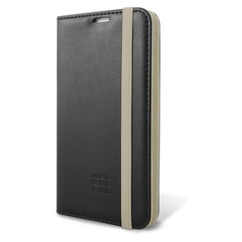 Moleskine Extra Large PU Leather Universal Booktype Case for 5.2-5.7-Inch Phones - Black/Beige