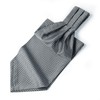 HISDERN Tie Scarf Black and White Men's Wedding Ascot Tie