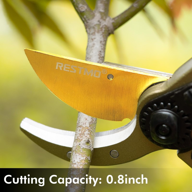 RESTMO Heavy Duty Pruning Shears, Premium Garden Clippers with Forged