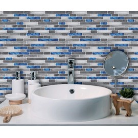 Art3d Peel & Stick Brick Kitchen Backsplash Self-Adhesive Wall Tile Stone Design, 10 Sheets