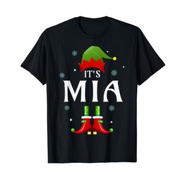 It's Mia Elf Lustiger personalisierter Name Weihnachten Mia Xmas T-Shirt