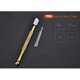 Edward Tools Glass Cutter Tool - Pencil Style Oil Feed Carbide Tip Cutter for Bottles, Mirror, Stainless Glass - 2mm to 12mm Thick Glass - Included Oil Filler