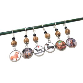 Dachshund Stitch Markers for Knitting 6 Piece Set for Dog Lovers