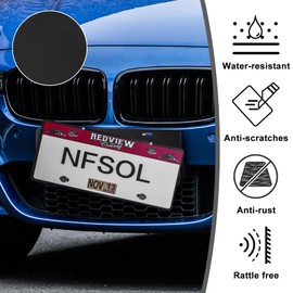 Demao License Plate Pad Anti Rrattle 2 Pack, License Plate Foam Padding Shockproof, Standard Sponge Pad EVA Paste for License Plate Protection Pad,11.4"x5.7"x0.1"