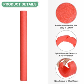 M METERXITY Pipe Insulation Foam Tube, 25mm(2/32") ID 60mm OD 25" L Foam Pipe Protection Wrap, Multi-Purpose Soft Foam Tubing for Ice Bumper Water Pipe/Handle Water Pipe [Red]