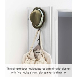 山崎実業(Yamazaki) ドアハンガー ロング ブラック 約W1.5×D9×H54cm スマート smart 帽子掛け バック収納 ドアフック 7646