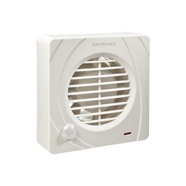 Estevez Extractor De Aire Modelo 1104-M | Ventilador para Baño y Cocina con Sensor de Movimiento 4", 15 Watts, 41dB, Flujo de Aire 68 m³/hr, | Instalación en Muro o Ventana.