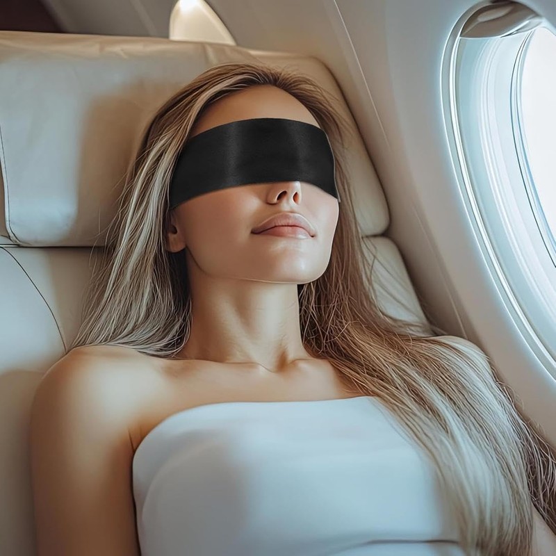 Satin Eye Mask Sleep Mask, 2pcs Soft Blindfold Valentine Couples