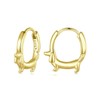 925 Sterling Silver Golden Earrings for Women, Dachshund Dog Hoop
