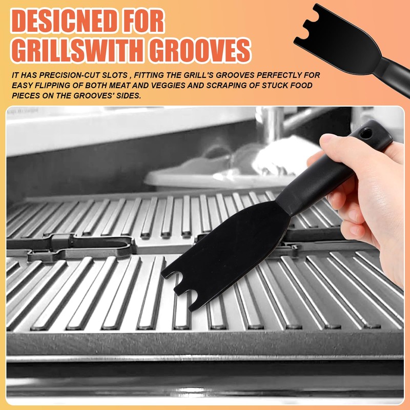 COMNICO Pack of 2 Barbecue Scrapers, Heat Resistant Nylon Spatula,
