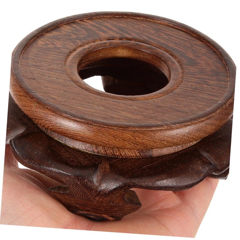 Mobestech Indoor Display Stand for Vases Decor Rustic Wood Base