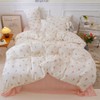 Lanqinglv Bed Linen Set, White, Pink, Tulip, Floral Pattern, Microfibre