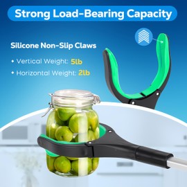 POPDA Grabber Reacher Tool - 32” Extra Long Foldable Gripper and Reaching Tool - Heavy Duty Pick Up Stick Grabbers for Seniors, Trash, Surgery Recovery Must Haves Gifts (Green)