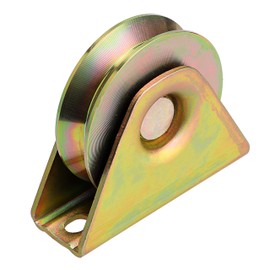 Skelang 3" Sliding Gate Wheels, V Groove Caster, Heavy Duty Rigid Caster with Bracket for V Track Rail, Rolling Driveway Gate, Industrial Machine, Each Loading Capacity 650 Lbs, Pack of 4