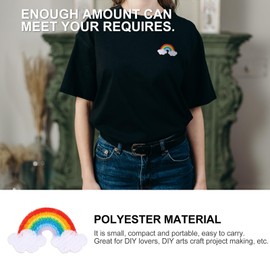 Garneck 4pcs Rainbow Iron on Patches Sew On Patches Decorative Applique Patch Fabric Repair Patches Sewing Applique DIY Accessories for Clothing Hats Shoes Backpacks Jeans