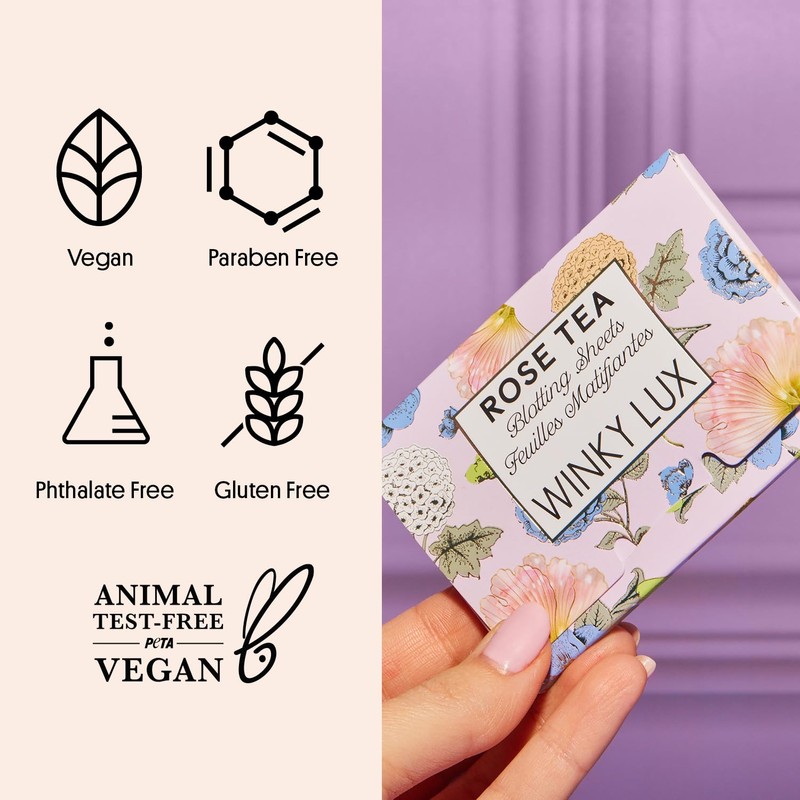 Winky Lux Rose Tea Oil Blotting Sheets – Shine Control