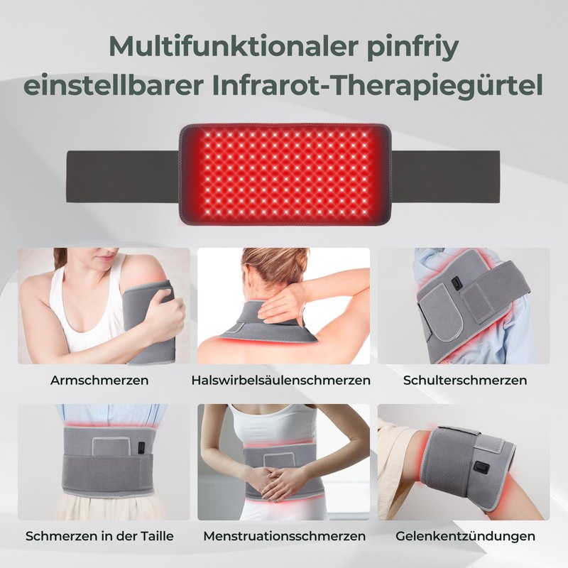 pinfriy 120 LED lampada a luce rossa terapia, cintura a