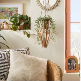 OPALHOUSE Designed by JUNGALOW Metal Rattan Hanging Planters (Lot of 2)