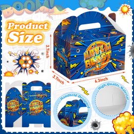 Dunzoom 24 Pcs Dart Party Favors Gift Boxes Goodie Candy Treat Cookie Boxes with Handles for Dart Gun Theme Birthday Party Gift Wrapping