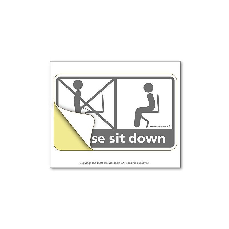 Sitting Toilet Sticker, Don't Stand Up Toilet Sticker, Sit, Sit,