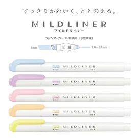 Zebra WKT7-MLL Mildliner, Thick & Thin, Mild Lilac