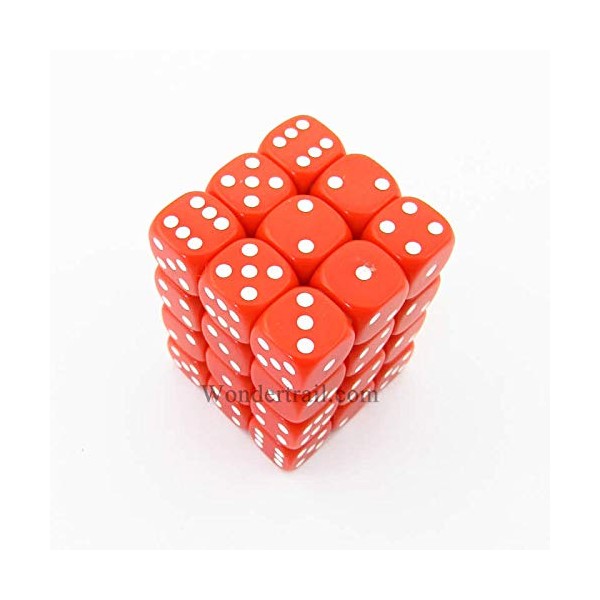 Koplow Games Red Opaque Dice with White Pips D6 12mm (1/2in) Pack of 36