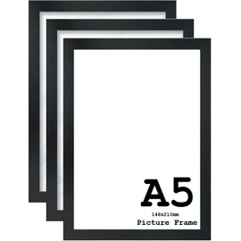 Bargain Shop Az Pack Of 3 Modern A5 Wooden Effect Picture Frames (Black, A5-210 x 148mm)