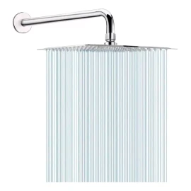 IML Regadera Cuadrada 20 Cm Acero Inox Y Tubo 40cm De Lujo