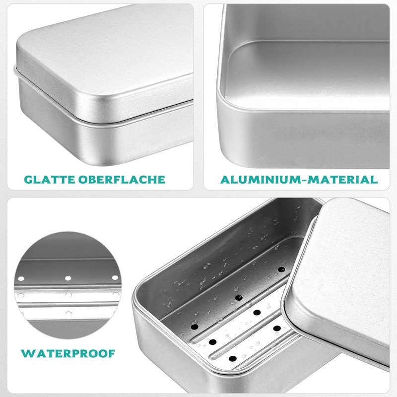 Tenbrachian 2 Pcs Travel Soap Cases, 150 ML Aluminum Soap
