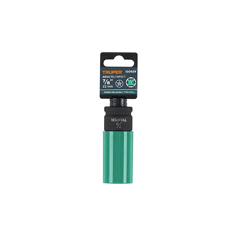 Truper D-7328-HLPD Dado Largo Impacto protección plástica 7/8", 6 Puntas,