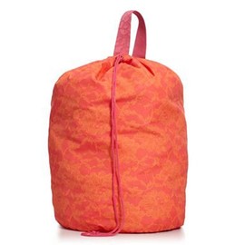 Teen Vogue Pop Up Tote Handbag / Laundry Bag, Orange & Coral Lace