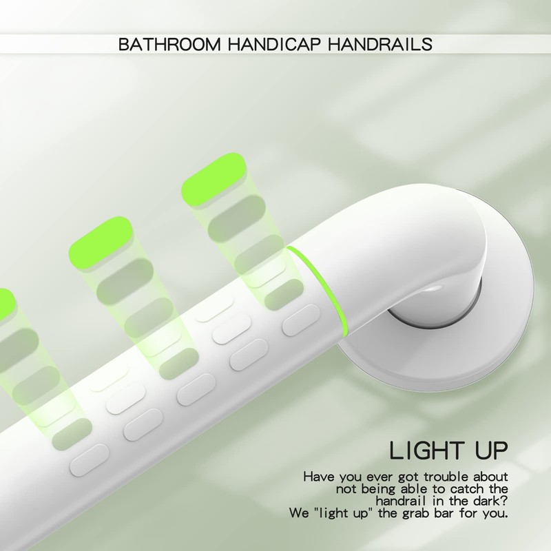 Straight Stainless Steel Shower Grab Bar with Plastic-Plated Finish, Anti-Slip