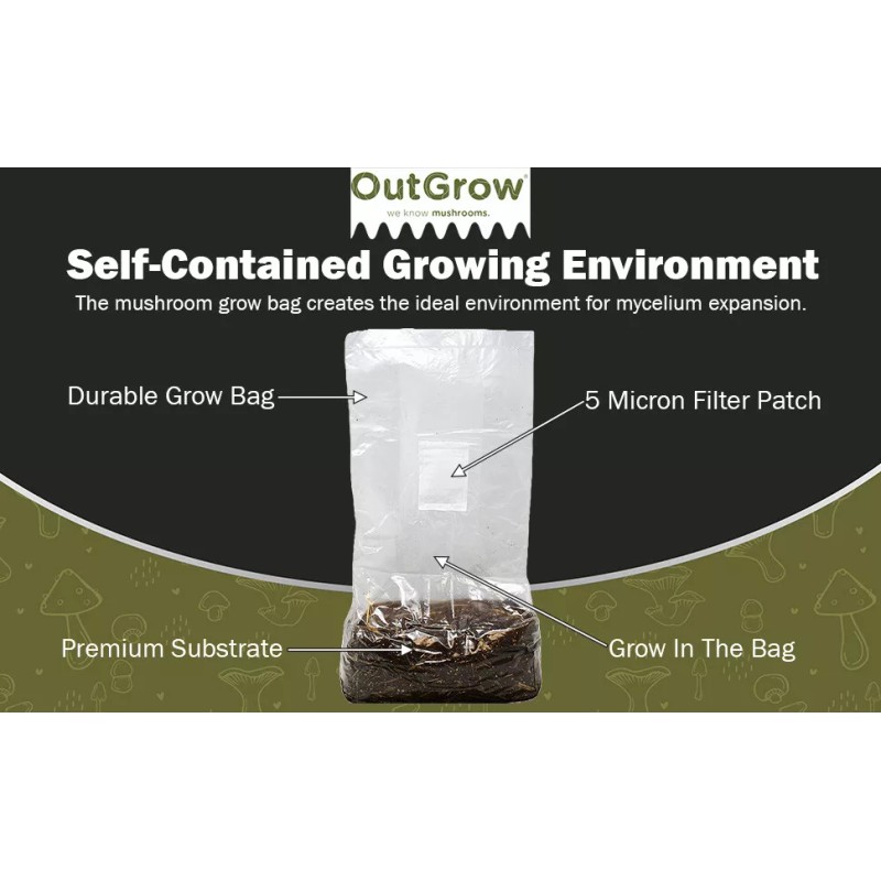 Out-Grow 50/50 Straw & Manure Mushroom Substrate (1 lb Bag)