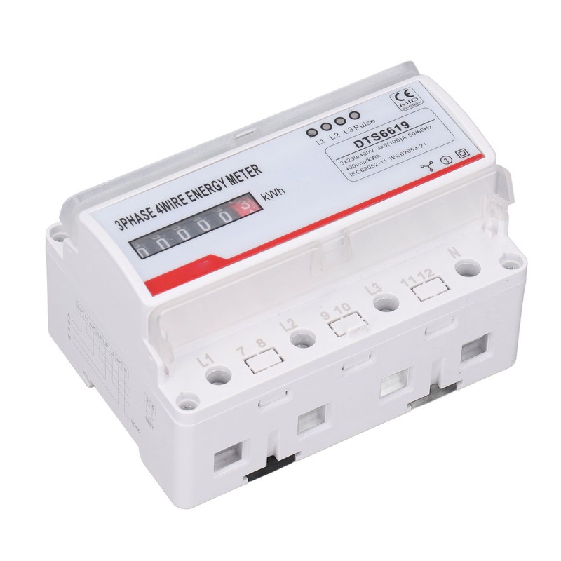 Power Consumption Meter 3 Phase 4 Wires 35mm Rail Mounting