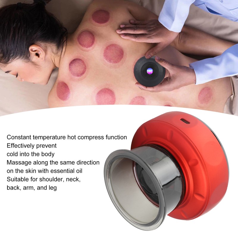Electric Cupping Therapy Massager Negative Pressure 6 Gears Hot Compress