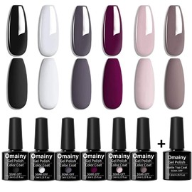 Omainy Semi-Permanent Nail Polish Semi-Permanent Nail Polish UV LED Gel Nails (Kit of 7 pcs 7.3ML/pc) 010