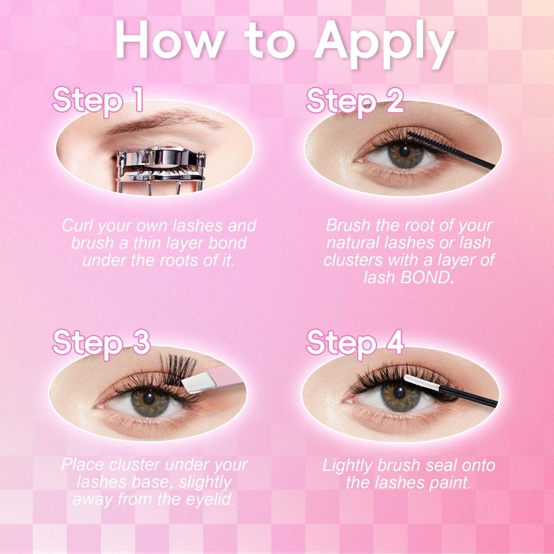 Fadlash Individual Eyelashes Cluster Lashes Kit 0.07 D Curl 8-16mm