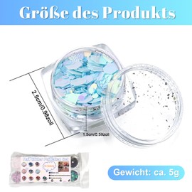 10 Colours Glitter Set for Nails, Cozevdnt Nail Glitter Powder, Glitter Holographic Sequins, Glitter Powder Glitter Iridescent Flakes, for Face Body DIY Nail Art Make Up