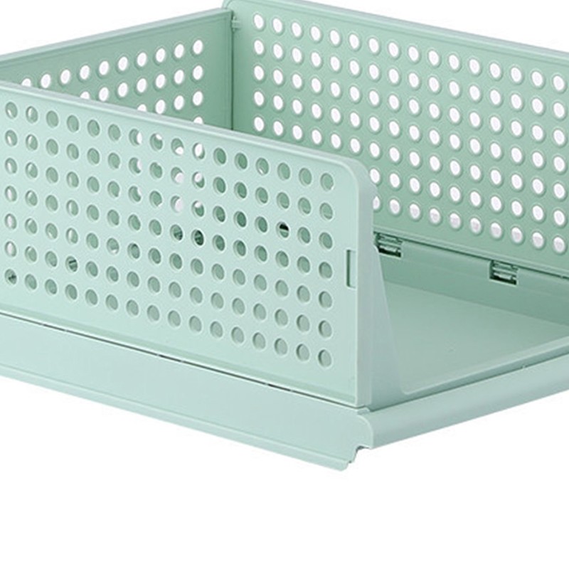 Stackable Storage Basket Plastic Large Open Drawer Wardrobe Cloth Container