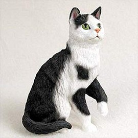 Black & White Cat Figurine