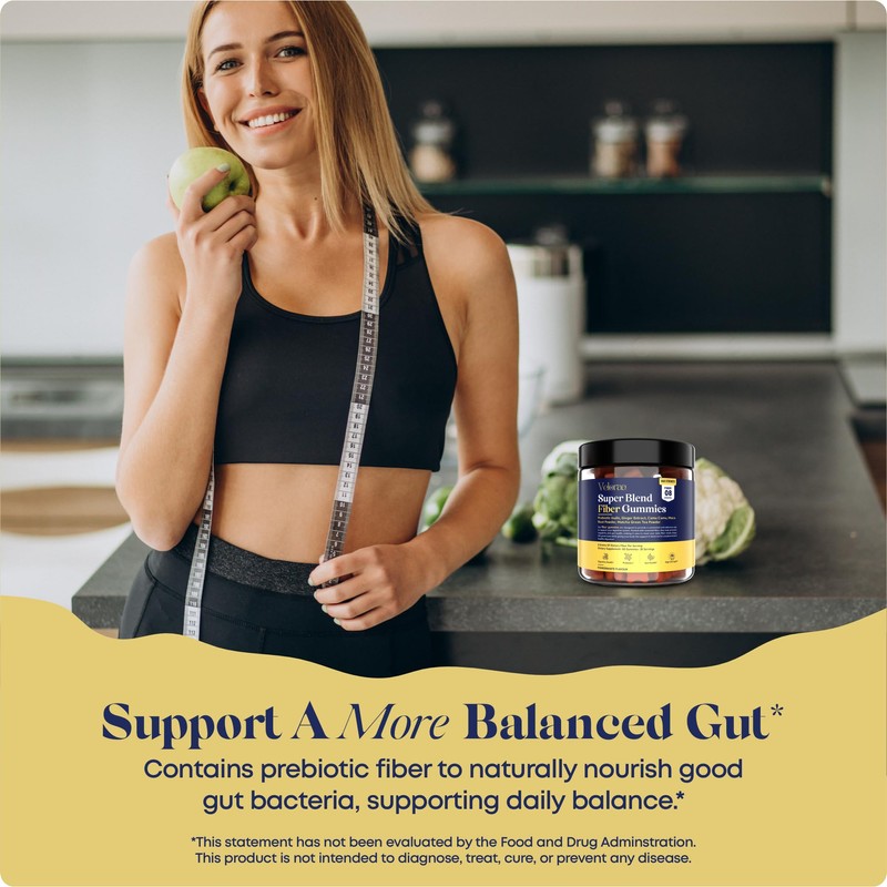 Veloraa Super Blend Fiber Gummies for Adults – 8g Prebiotic