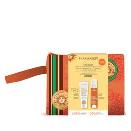 Pharmasept Heliodor Set Face Sun Cream Tinted SPF50, 50ml & Bronzing Dry Oil, 100ml & Toiletry Bag