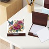 JZHYOAN Flower Diamond Art Wooden Note Box Reusable Portable Notes