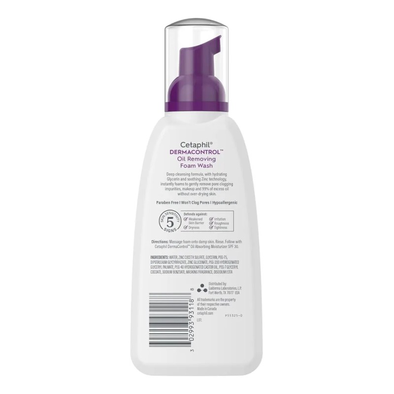 Cetaphil Derma Control Espuma Limpiadora 237 Ml Mixta Noche