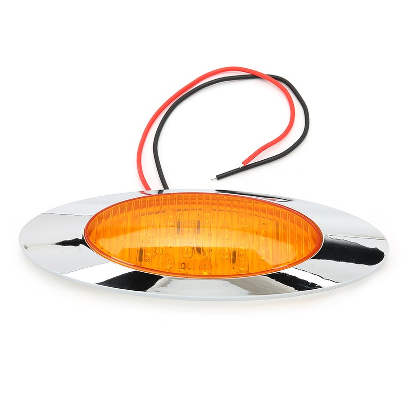 4pcs 6.5in 16LED Oval Side Marker Light 12V DC Shockproof