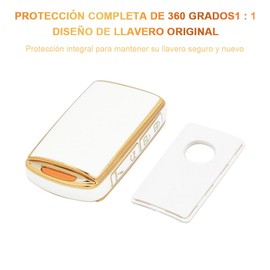 OFFCURVE Funda para Llavero para Mazda Compatible con Mazda 3 6 CX-30 CX-5 CX-9 CX-50 CX-50 Funda 4 Botones de TPU para Protector Llave Compatible con Mazda 3 Hatchback 2019-2022(Oro Blanco)