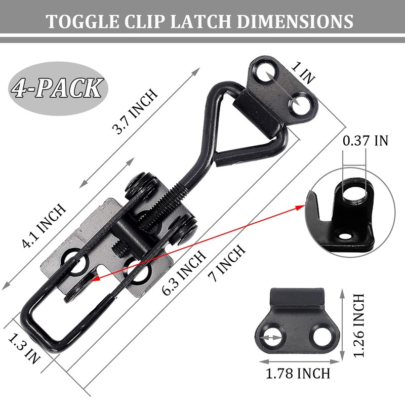 4Pack Toggle Latch Clamp 4003 Style, Heavy Duty Adjustable Toggle