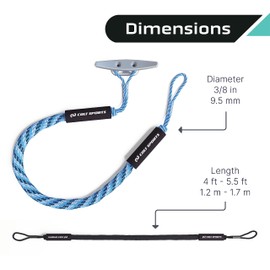 Colt Sports Bungee Dock Line, Jet Ski Dock Line, Bungee Dock Lines for Boats, Boat Tie Off Rope, Strong Dock Line for Jet Ski, Mooring Rope for Boats (Blue, White, Black, 5FT)