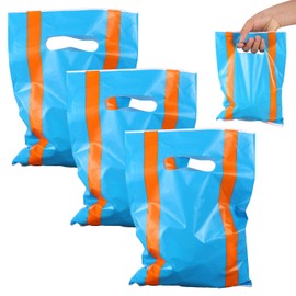 50pcs Blue and Orange English Teacher Birthday Party Gift Presents Bags, Fun Cartoon Theme Goodie Bags Gift Candy Party Favors for Kids Birthday Decorations Supplies Classroom Celebration