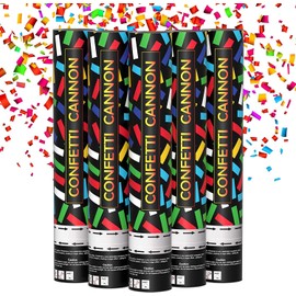 5 Pieces Biodegradable Confetti Cannons Paper Poppers Celebrate Proposal, Wedding, Birthday, Graduation, Store Opening, Anniversary,Baby Shower Christmas Party Supplies Large Size